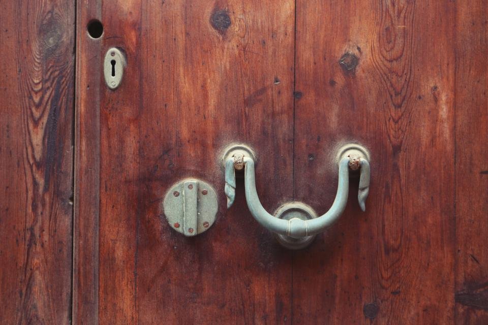Timber front door with a lever handle in Margate
